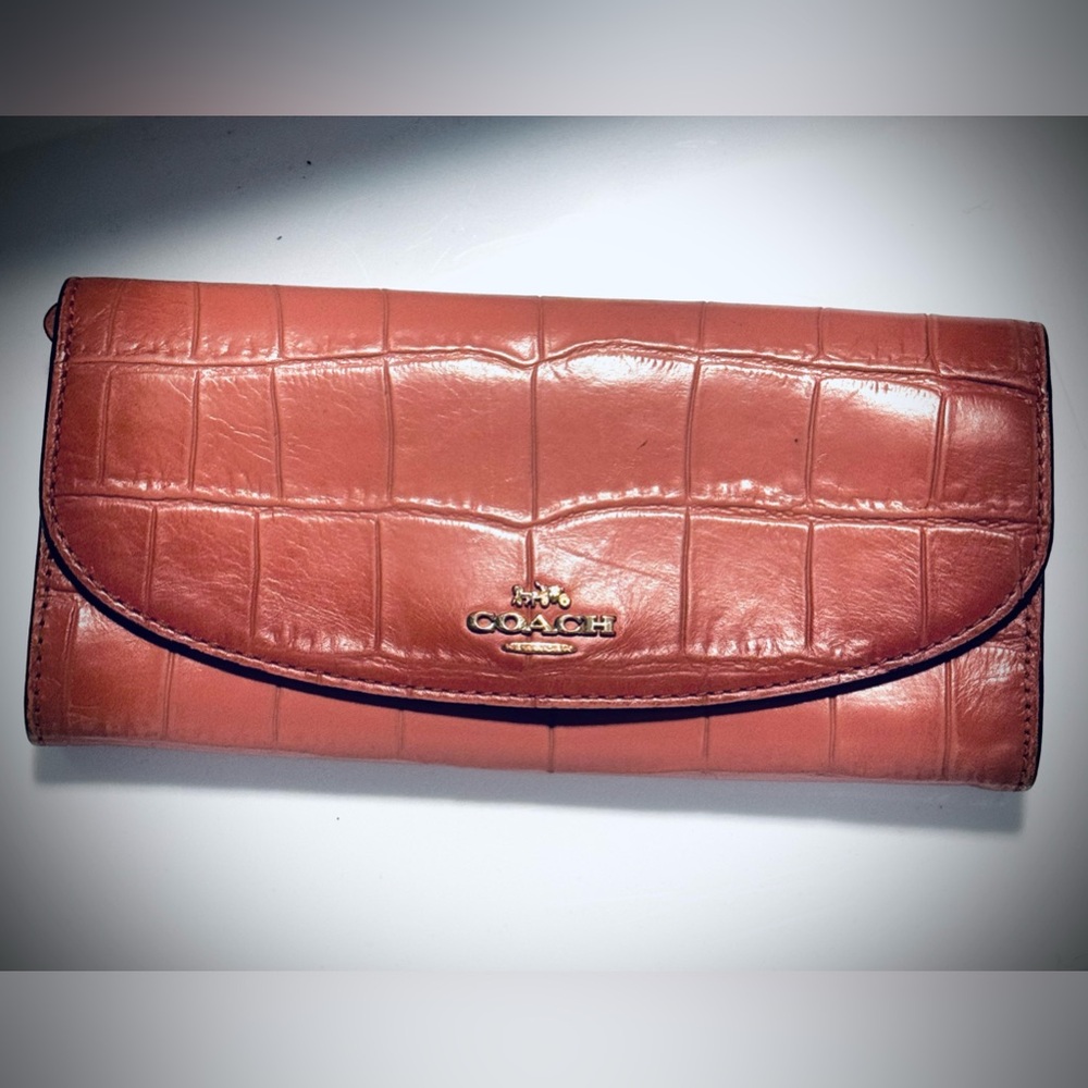 Coach Croc Embossed Ombr Long Wallet - image 1